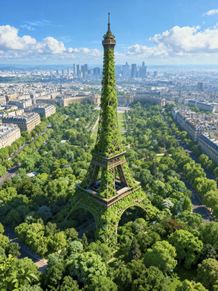 Champs de Mars en avril - Paris 2050 - France