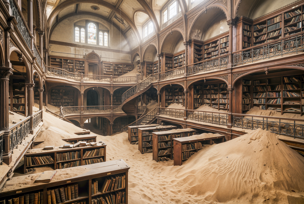 Désert solitaire - Abandoned Library - USA